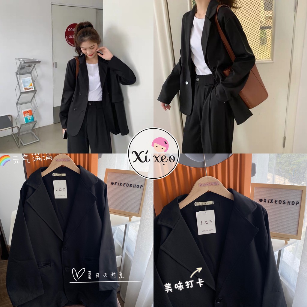 Áo blazer vest nữ, áo khoác màu trơn phong cách ulzzang xixeoshop | BigBuy360 - bigbuy360.vn