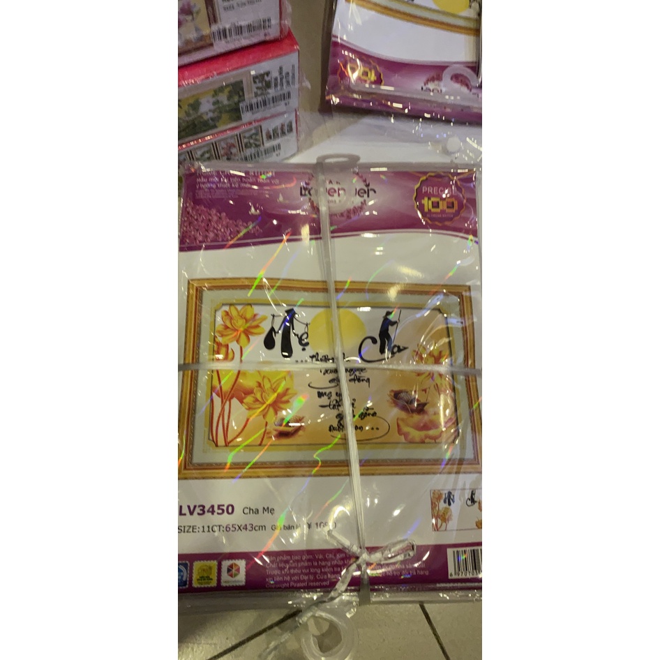 Tranh thêu chữ thập 3D cha mẹ LV3450