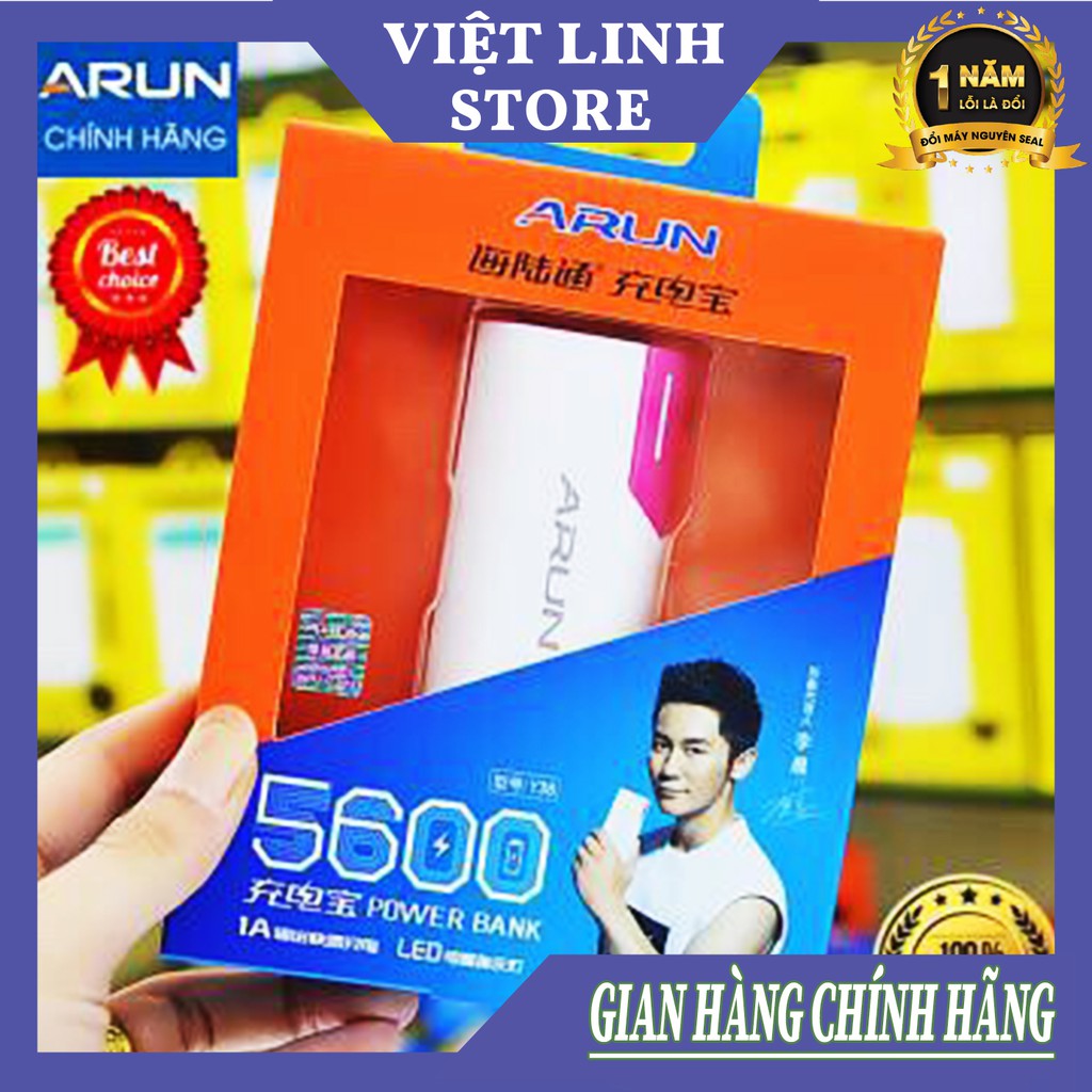 Sạc dự phòng, Pin sạc dự phòng, Arun 5600mAh 1 cổng sạc, sạc nhanh đảm bảo an toàn - hàng chính hãng - HH Store