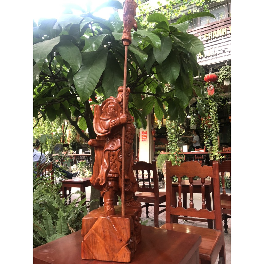 Tượng Quan Công Gỗ Hương Cao 50 Cm