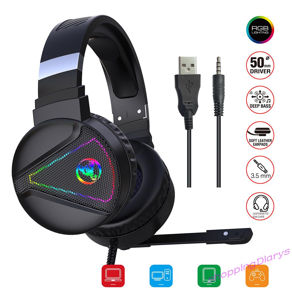 ✤Sh✤ HXSJ F16 Wired Headphones with Microphone 3.5mm Jack Gaming Earphone for PC