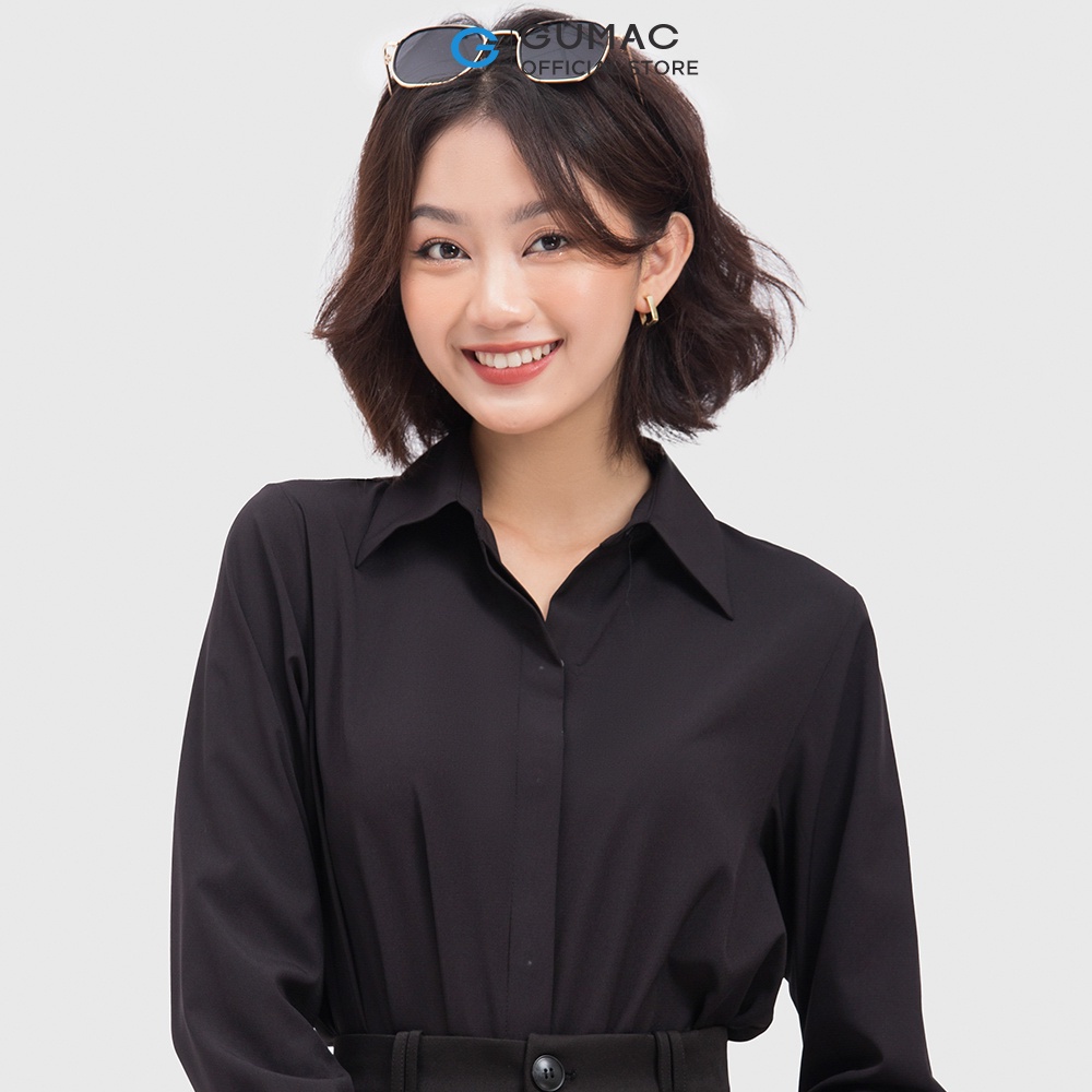 [Mã WABRGUM giảm 10% tối đa 30K đơn 99K] Áo sơ mi nữ công sở cơ bản GUMAC vải lụa cao cấp AC04057