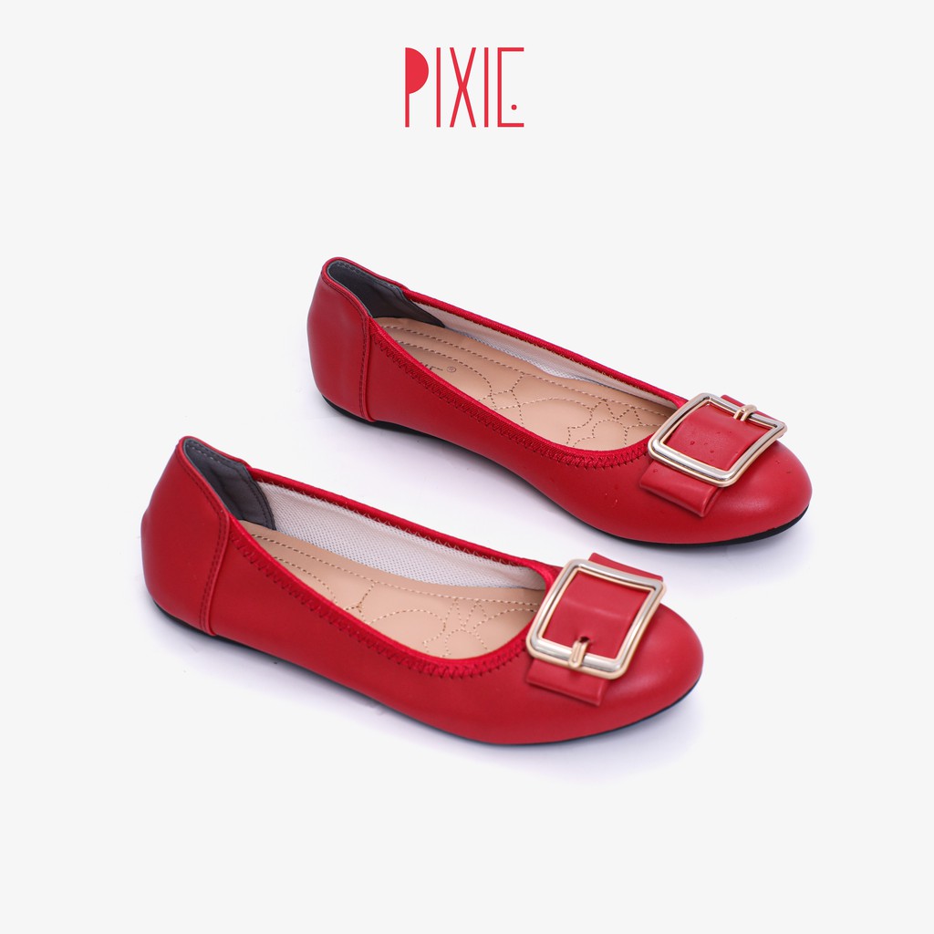 Giày Búp Bê Mũi Tròn Khóa Vuông Pixie X500