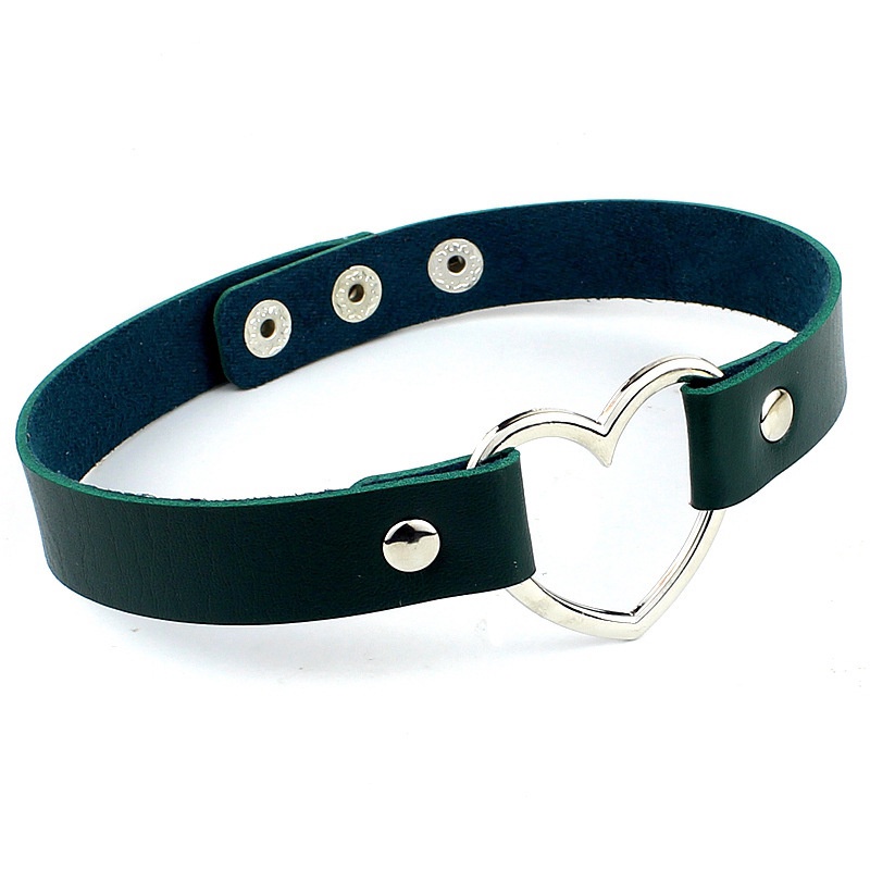 Beadia Vòng Cổ Choker Da PU Mặt Hình Trái Tim Phong Cách Gothic Punk Quyến Rũ Dành Cho Nữ
