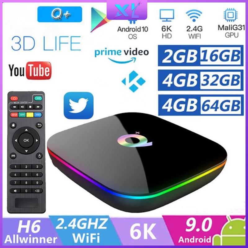 Hộp Tv Thông Minh Q Plus H6 Android 9.0 6k Kèm Phụ Kiện