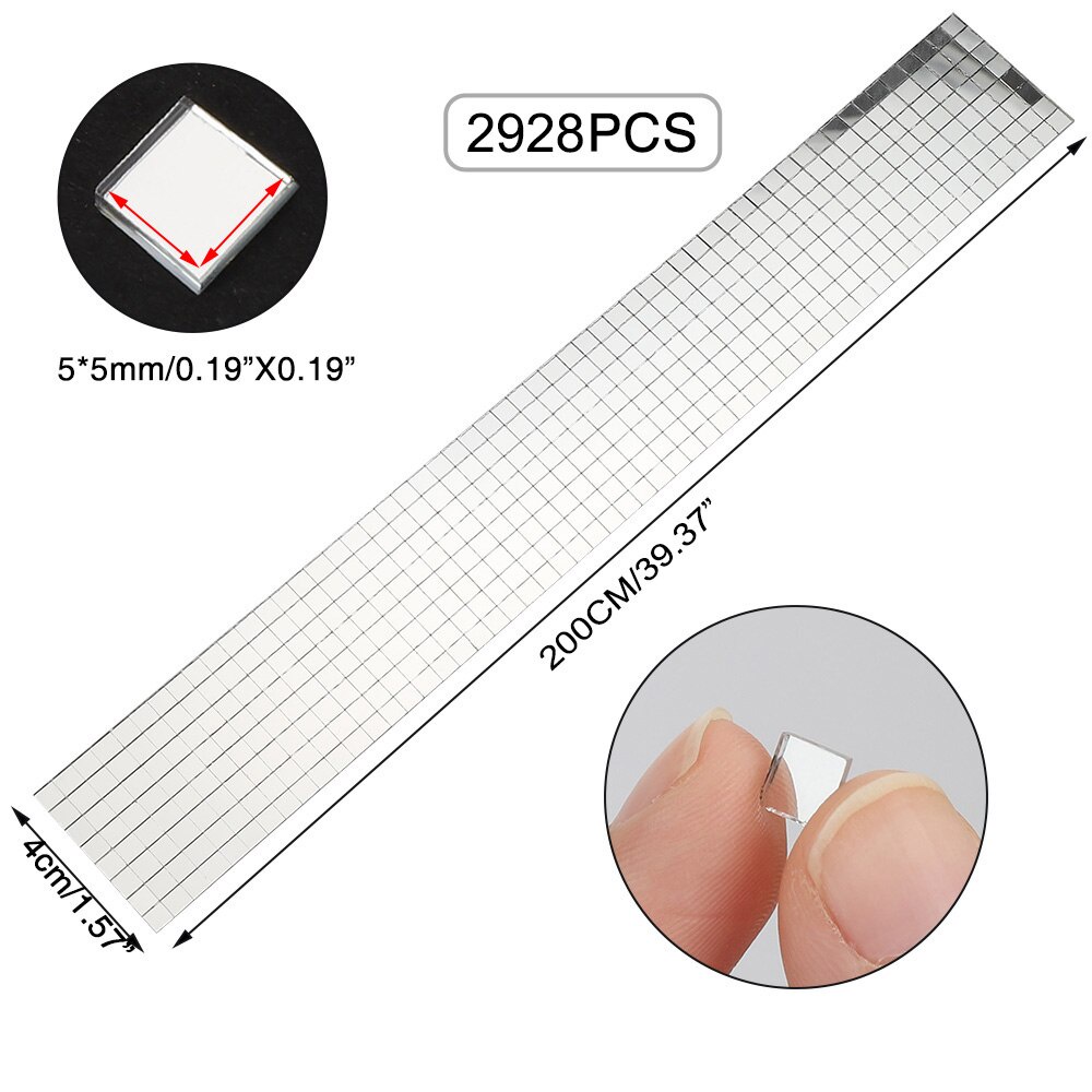 Cuộn nhãn dán trang trí nhà cửa tạo hiệu ứng gương tự dính mini kích thước 100x4cm DIY Cuộn miếng dán gạch ốp tường trang trí, Miếng dán thủy tinh hình vuông nhỏ tự dính