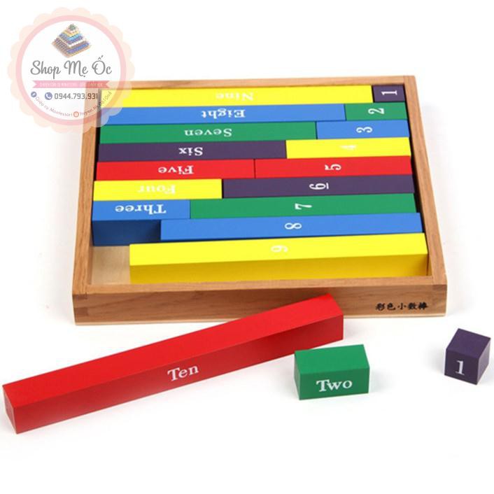 Giáo cụ Montessori - Thanh màu học số Montessori (Sẵn)
