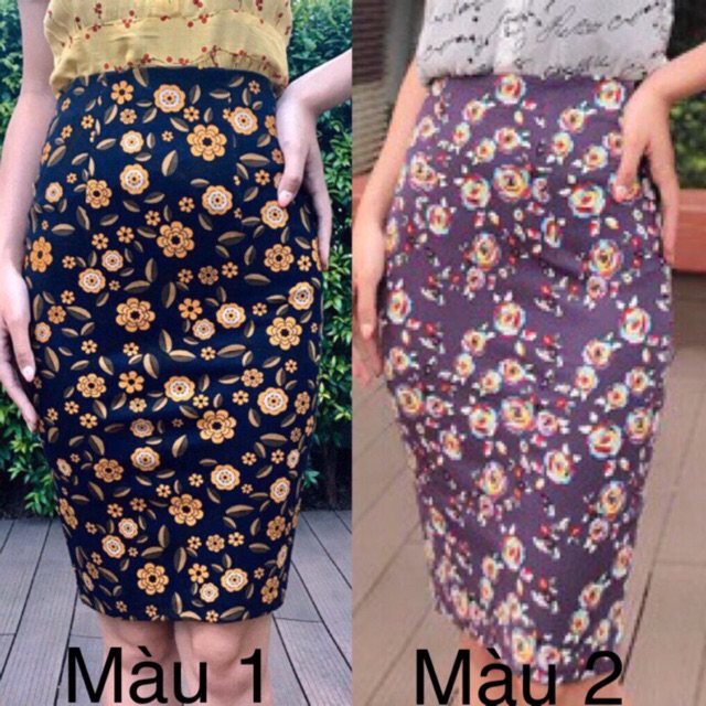 CHÂN VÁY BÚT CHÌ CẠP LIỀN HOẠ TIẾT