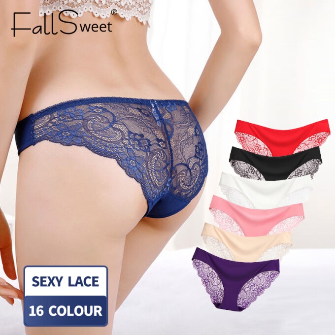 Quần lót lụa mềm không đường may FallSweet lưng thấp thoáng khí cho nữ
