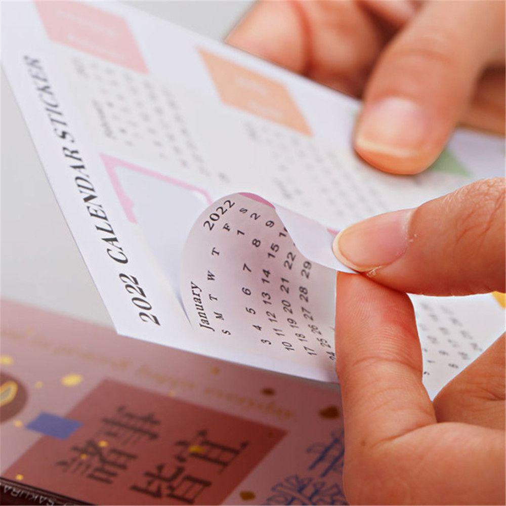 Lịch 2022 Dán Trang Trí Sổ Tay DIY Tiện Dụng