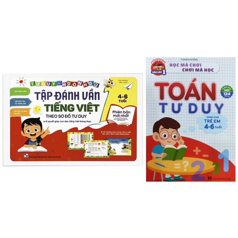 Sách - Combo 2 cuốn: Tập Đánh Vần Tiếng Việt + Toán Tư Duy (Phiên bản mới)