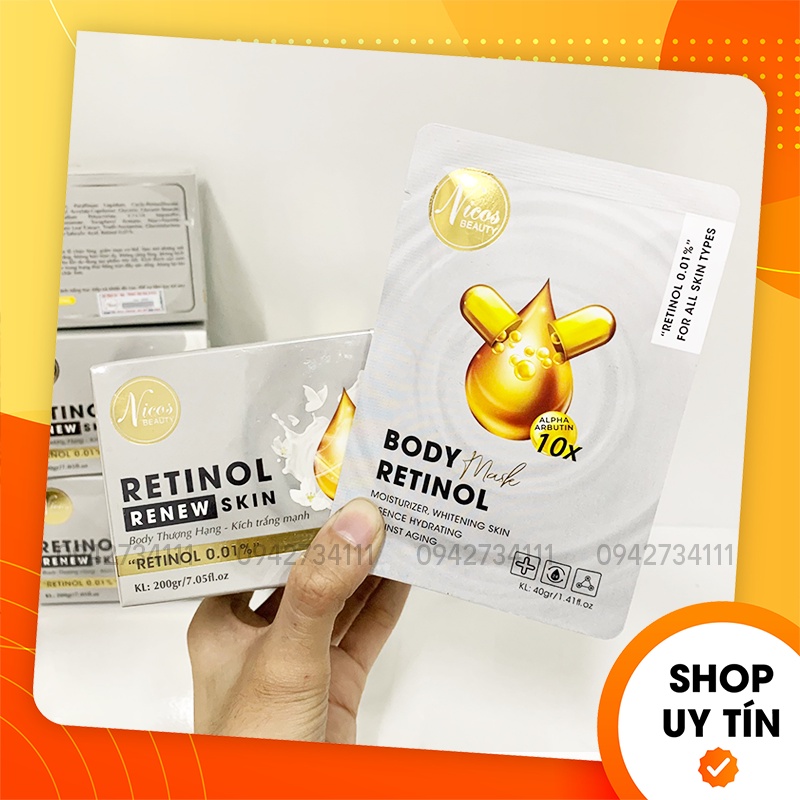 [Tặng Ủ Trắng] Kem Body Retinol Nicos Beauty - Boss Thanh Nhi Nikos -  8936177940332