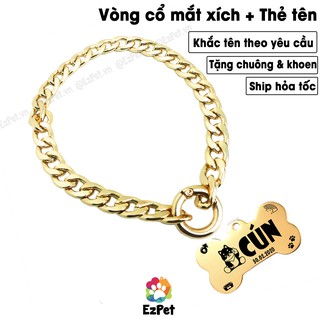 Vòng cổ mắt xích cho Chó Mèo - Dây chuyền thú cưng EzPet