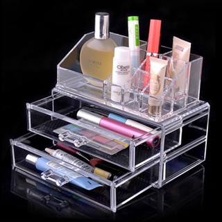 Hộp Kệ Đựng Dụng Cụ Trang Điểm 4 Tầng - Mica Cao Cấp