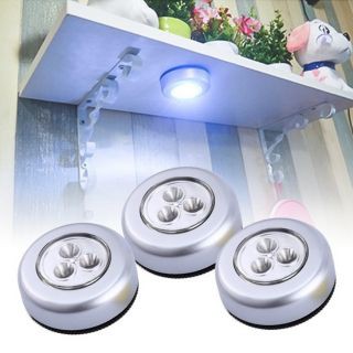 Bóng Đèn Led Dán Tường 3 Bóng Siêu Sáng - Cảm Ứng Chạm Xài Bằng Pin 3A