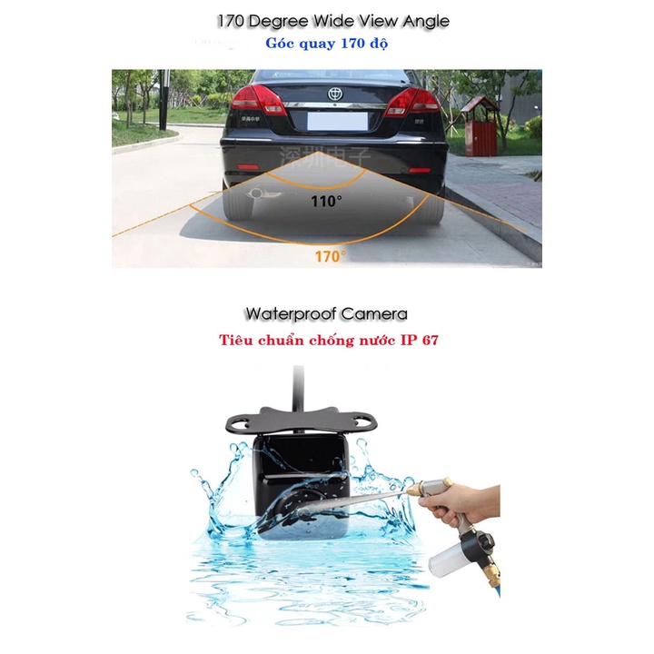 Camera lùi ô tô siêu nét chuẩn AHD 720P-Camera lùi ô tô cho màn DVD thường-Car Camera