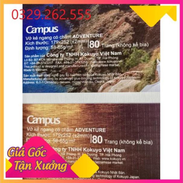 (Sale Khủng)  Set 10 Vở kẻ ngang Campus 80 trang có chấm cao cấp