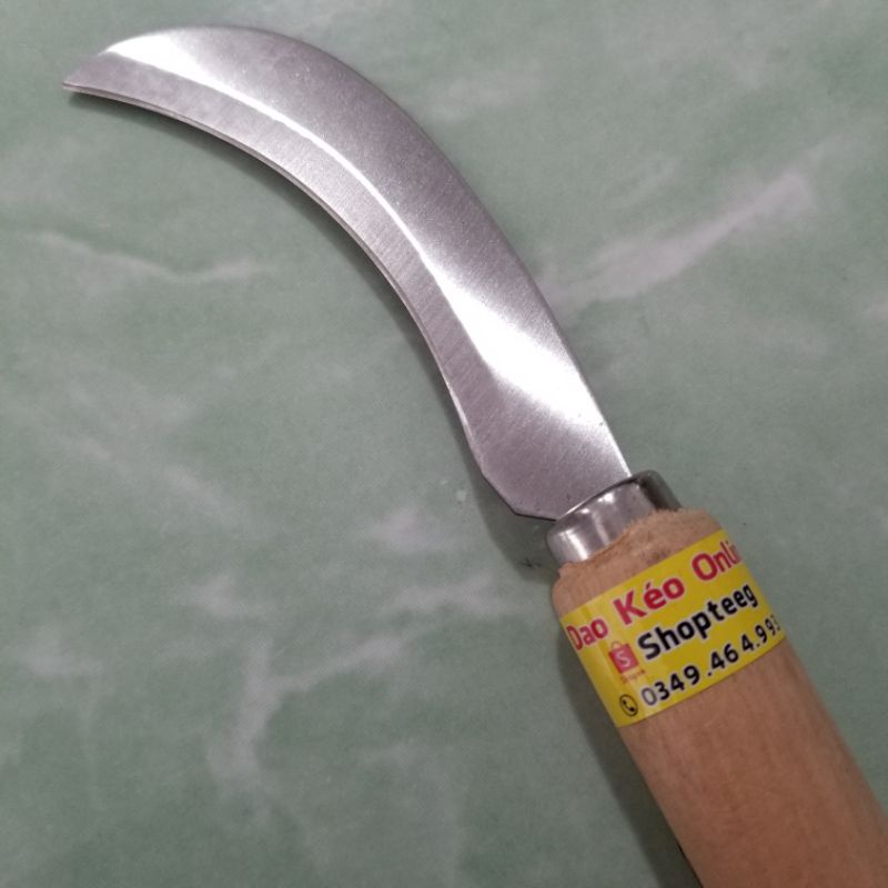 Dao gọt trái cây lưỡi cong cán gỗ Cao Cấp