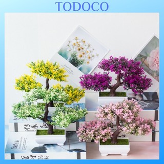Chậu cây giả mini TODOCO trang trí nhà cửa chụp ảnh, cắm bình bông nhựa để bàn đám cưới và phòng khách, bàn thờ cao cấp