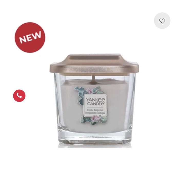 Nến ly vuông Elevation Yankee Candle size S - Exotic Bergamot (96g)