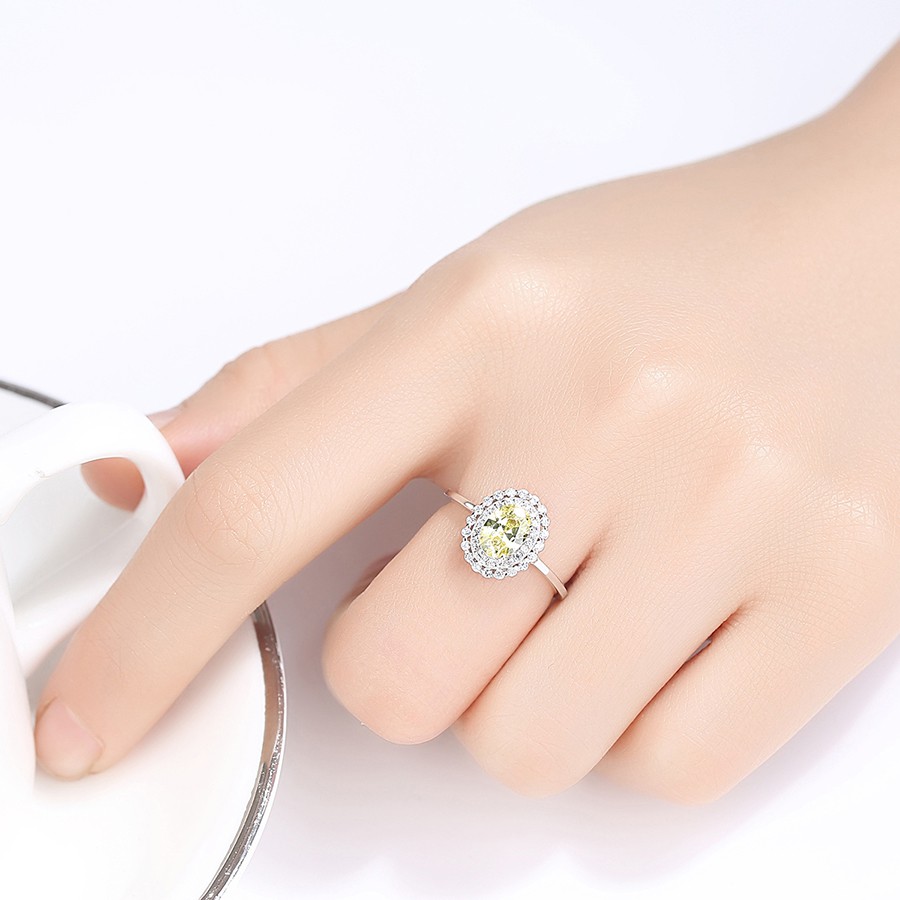 Bộ Trang Sức Bạc Nữ Thiết Hình Bông Hoa Đính Đá Màu Vàng Sang Trọng Cho Nữ BNT-15-Bảo Ngọc Jewelry