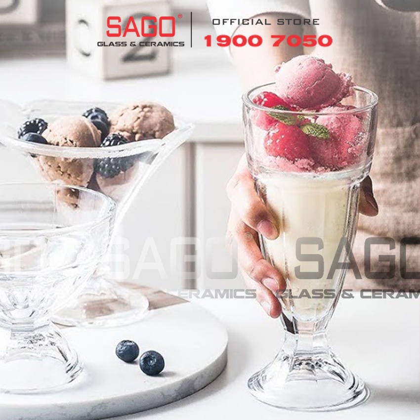 Ly Thủy Tinh Deli Soda Sọc Ngắn 310ml | Thủy Tinh Cao Cấp