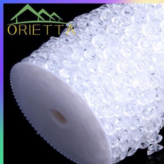 Cuộn chuỗi hạt pha lê lấp lánh hình bát giác 10mm 30m dành cho trang trí rèm cửa DIY