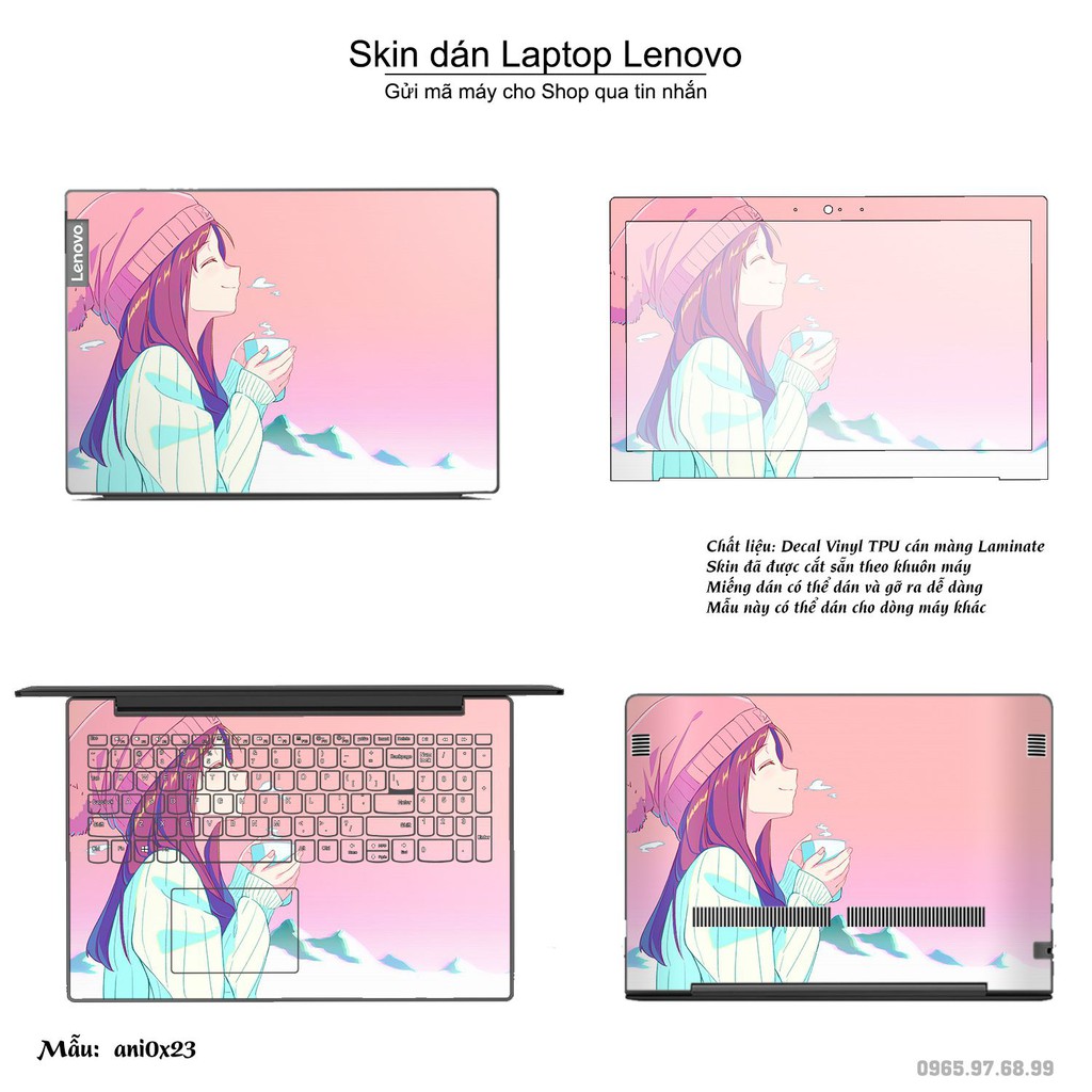 Skin dán Laptop Lenovo in hình Anime (inbox mã máy cho Shop)