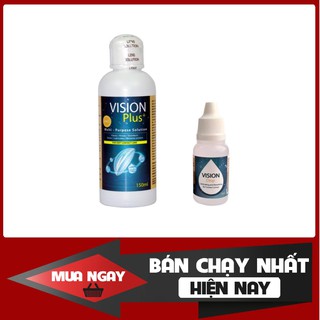 Set 1 nước ngâm kính áp tròng + 1 dung dịch nhỏ mắt áp tròng