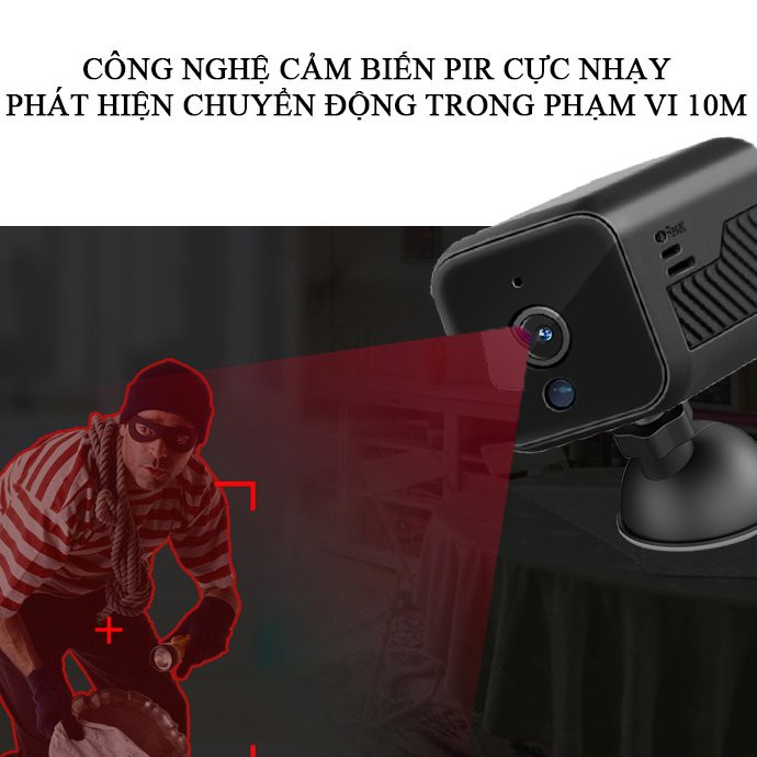 Camera wifi nhỏ gọn 1080p HK-W2-16 pin 3000mah tặng kèm thẻ nhớ 32G mới