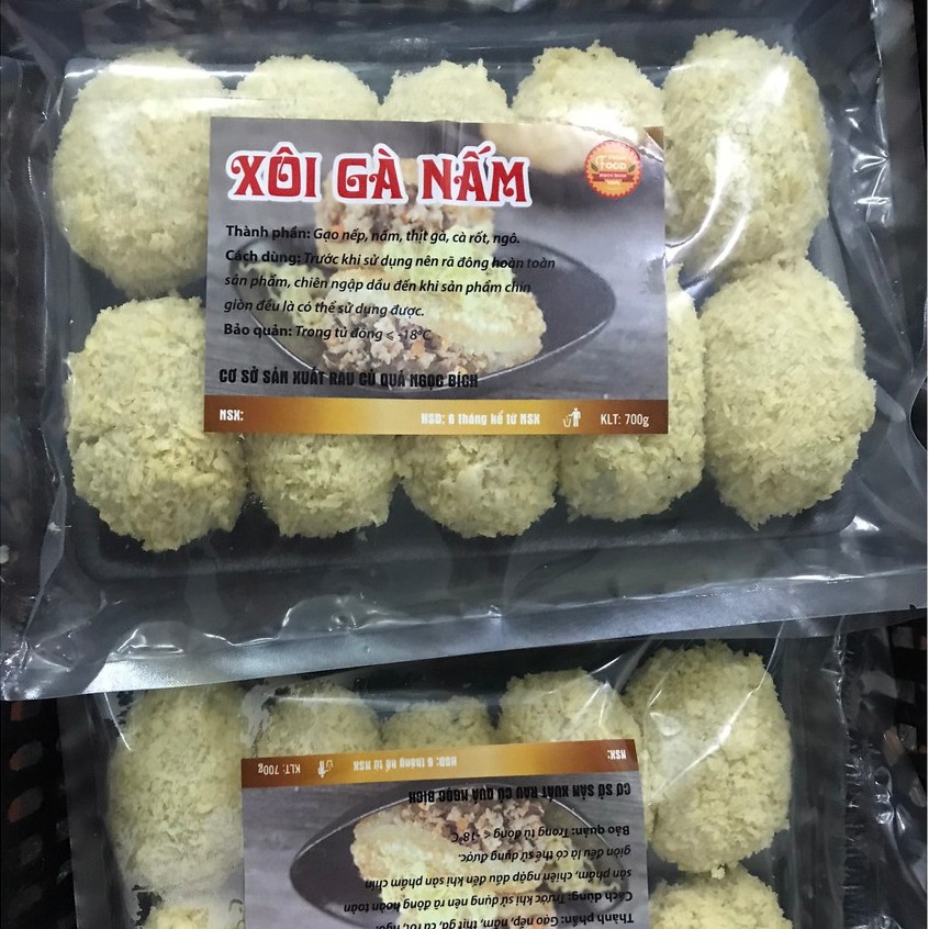 SỈ 5 KHAY Xôi gà nấm - Gà bó xôi mini chiên phồng (hộp 10 bánh)