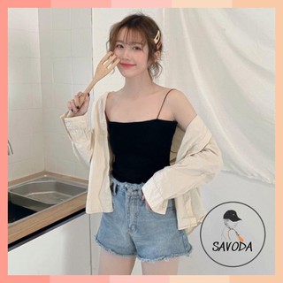 Áo hai dây quai bún siêu mảnh hot hit hai màu đen và trắng AHD72