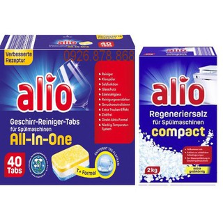 2kg muối rửa bát Alio + 40 viên Alio All in one - 0926878868