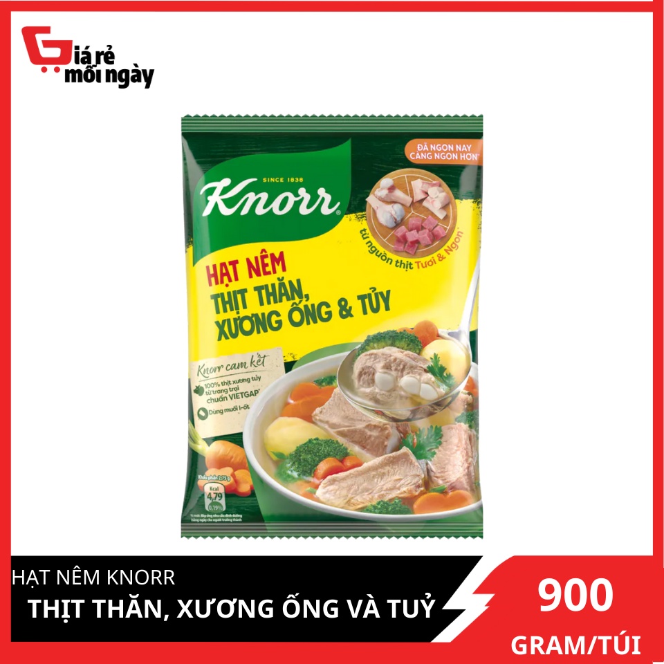 Hạt nêm Knorr Thịt thăn (xương ống &amp; tủy) 900g