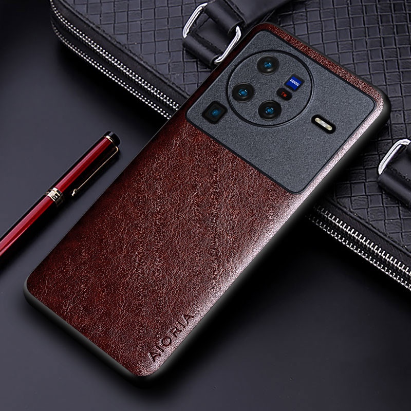 Sang Trọng Bao Da Điện Thoại pu Màu Trơn Phong Cách Doanh Nhân Cho vivo x80 pro Ốp