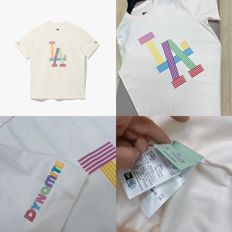 [CHÍNH HÃNG] ÁO THUN NEW ERA x BTS x DYNAMITE LA DODGERS - ÁO THUN CỔ TRÒN THẤM HÚT MỒ HÔI - UNISEX NAM NỮ