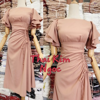 Đầm công sở dự tiệc maxi tay rũ rút thân