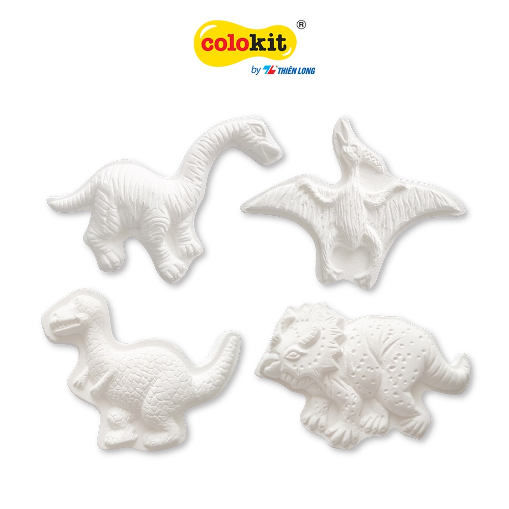 Bộ đồ chơ DIY tô tượng Thế Giới khủng Long Thiên Long Colokit KIT-C028- Gồm 1 bộ màu nước 6 màu kèm cọ và các hình tô