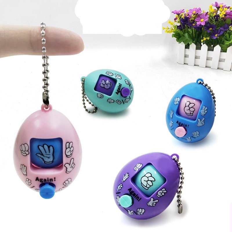 [ Rẻ Vô Địch ] Đồ Chơi Móc Khóa Trứng Oẳn Tù Tì Kéo Búa Bao Nút Xoay Ngẫu Nhiên Màu Sắc Dễ Thương.