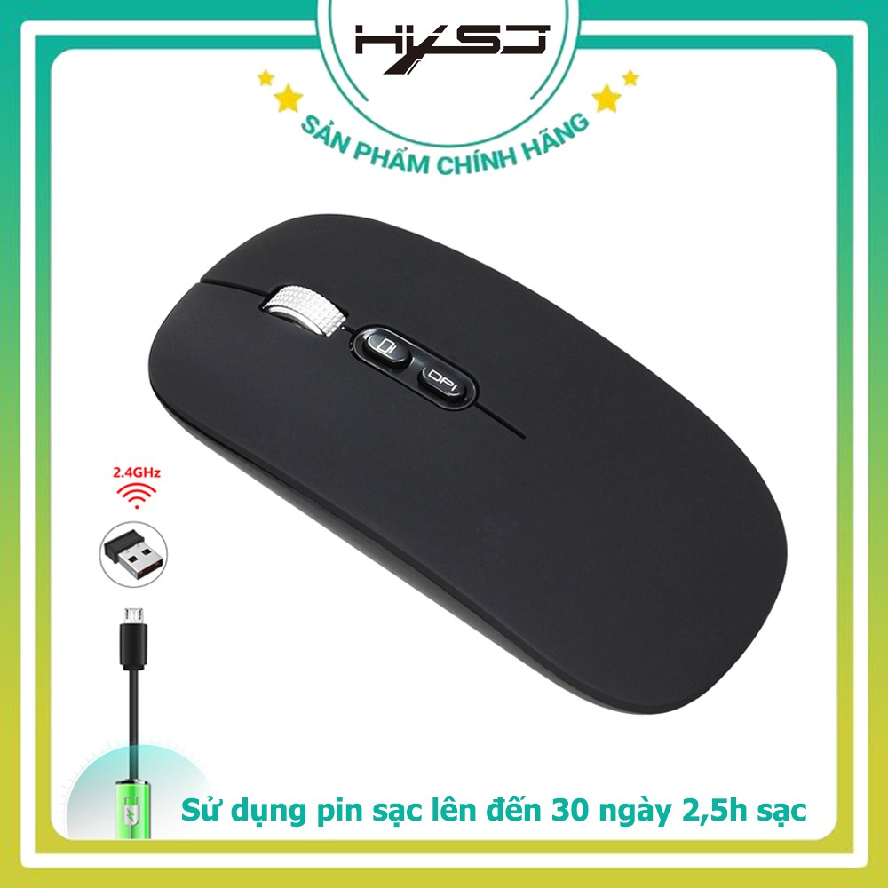 Chuột không dây HXSJ M103 wireless tự sạc pin siêu mỏng không gây tiếng ồn chuyên dùng cho Máy tính, pc, Laptop, Tivi | BigBuy360 - bigbuy360.vn