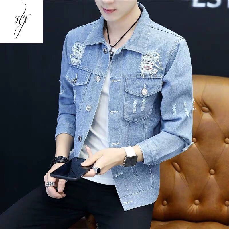 [Trợ giá SHIP 40K] Áo khoác jean nam thời trang hàn quốc siêu chất cao cấp | Áo khoát jeans nam sành điệu mẫu hot giá rẻ - Áo khoác jeans