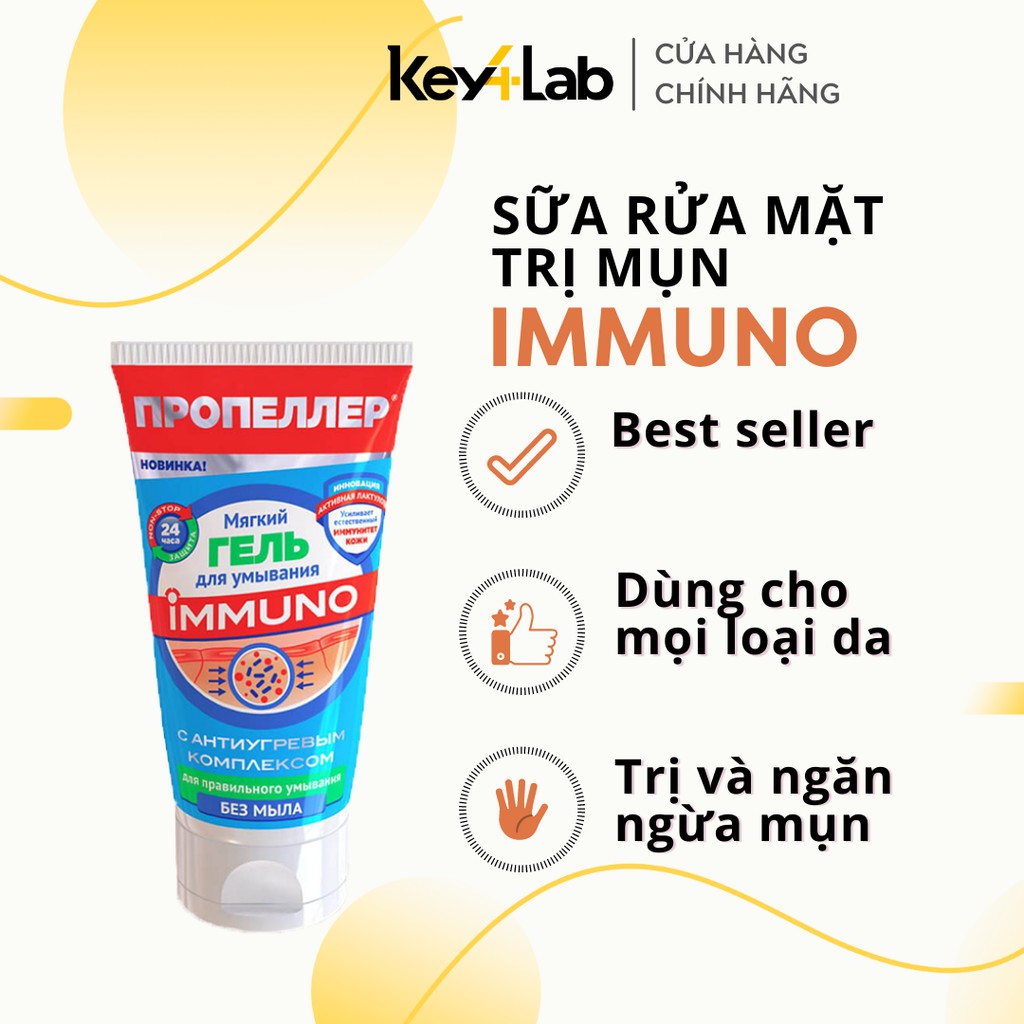Gel rửa mặt PROPELLER 24h Anti - AcneTurbo Active làm sạch da, giảm mụn, dành cho mọi loại da Key4 Lab