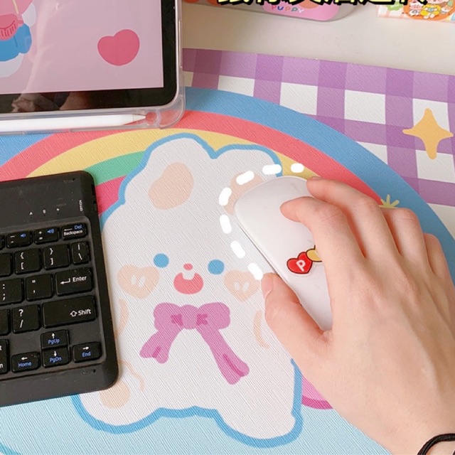 Lót chuột cỡ lớn 67x30cm họa tiết kẻ caro siêu dễ thương, giúp thao tác chuột dễ dàng, chống trơn trượt LD07