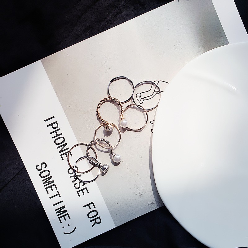 Set nhẫn đính đá phong cách thời trang Hàn Quốc sang trọng cho nữ