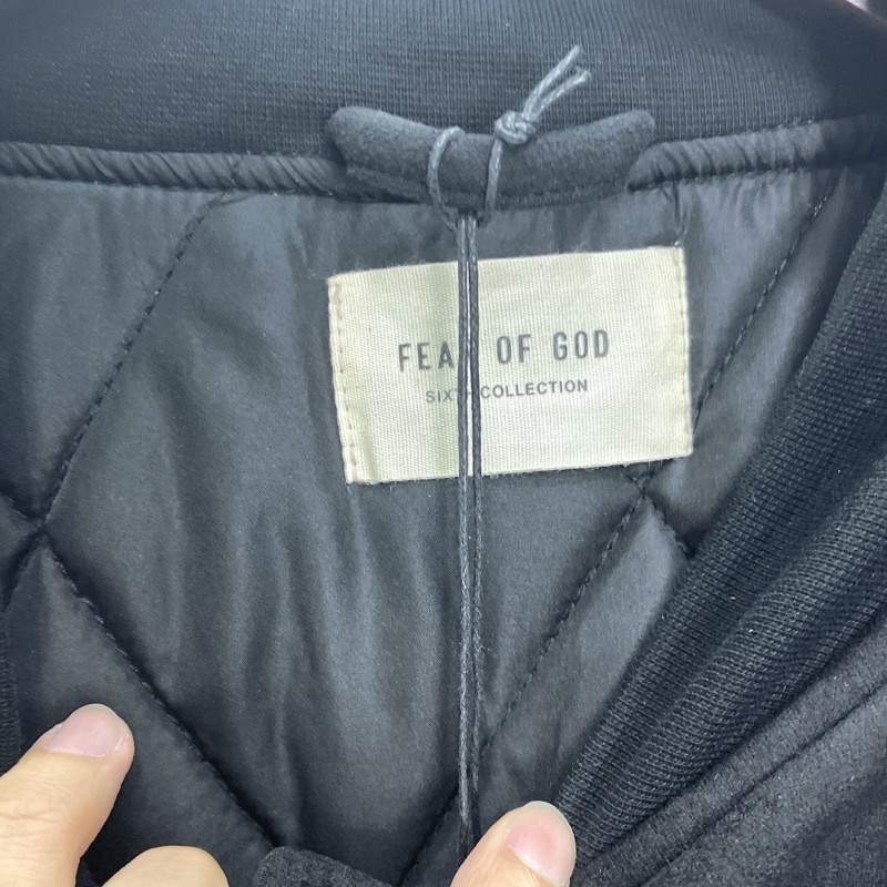 ⚡️ - Áo bomber FEAR OF GOD Sixth Collection Varsity Jacket Black, áo khoác bomber FOG 6th