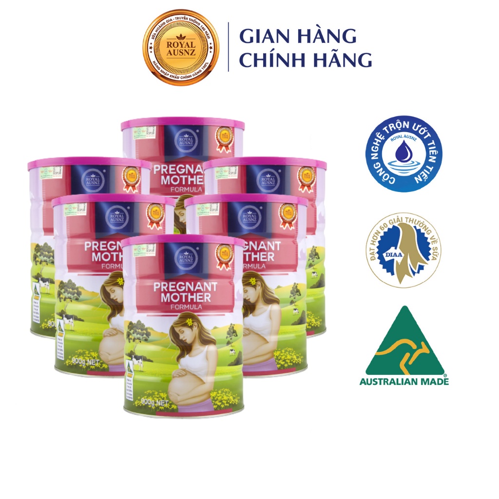 Combo 6 Hộp Sữa Bột Pregnant Mother Formula ROYAL AUSNZ Tăng Cường Sức Đề Kháng Cho Phụ Nữ Mang Thai 900g/Hộp