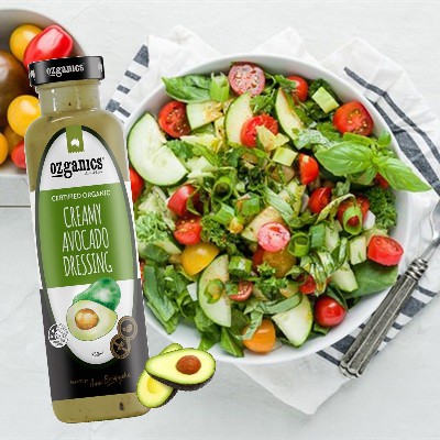 Sốt Salad Hữu Cơ Kem Bơ Ozganics - ORGANIC Creamy Avocado Salad Dressing - Chai 350ml