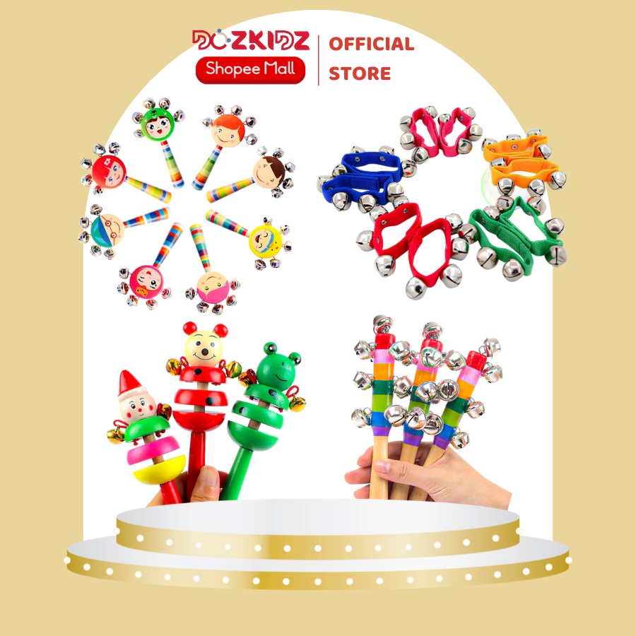 Đồ chơi âm nhạc bộ sưu tập lục lạc, xúc xắc, cho bé lứa tuổi mầm non (0-5 tuổi) - DOZKIDZ