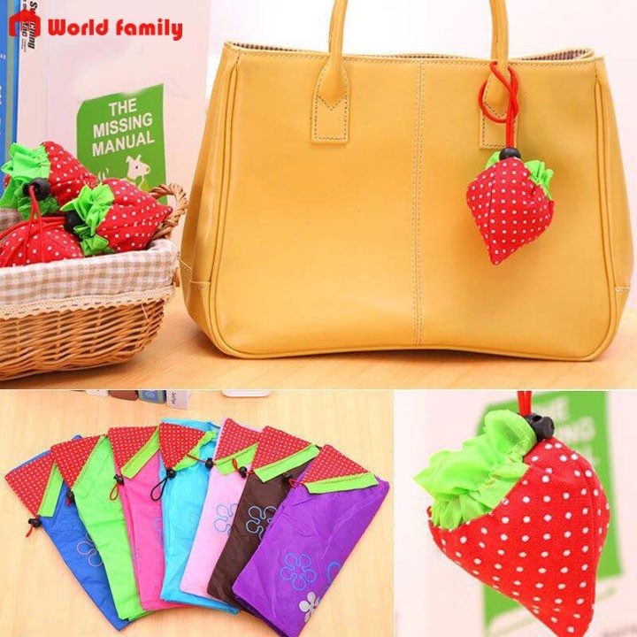 TÚI ĐI CHỢ GẤP GỌN_HÌNH QUẢ DÂU ĐÁNG YÊU