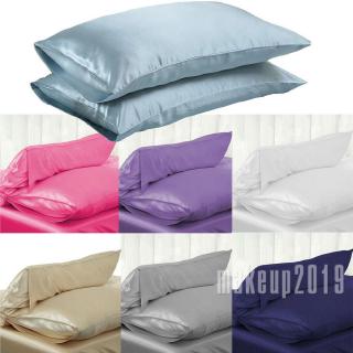 Vỏ Gối Vải Lụa Satin Màu Trơn Đơn Giản